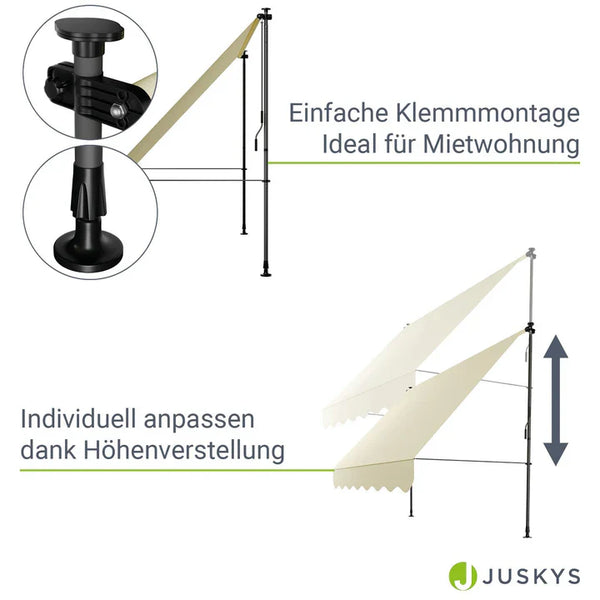 Klemmmarkise Kapstadt 250x120 cm Beige