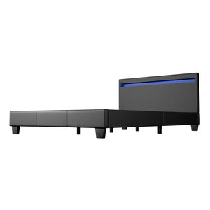 LED Polsterbett 120 x 200 cm Verona mit Lattenrost schwarz