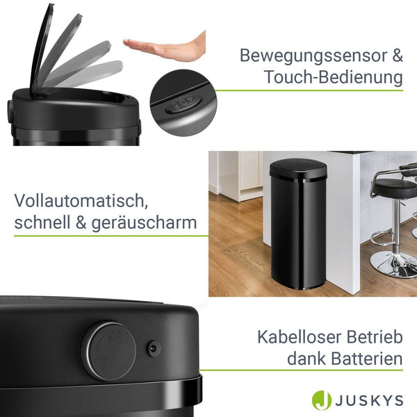 Automatischer Mülleimer mit Sensor - 70L Schwarz