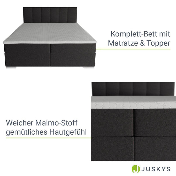 Boxspringbett Seattle 180x200 cm - Schwarz
