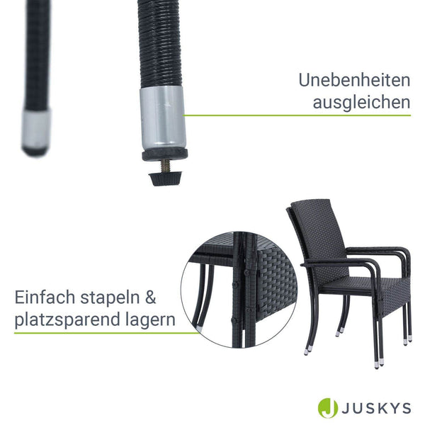 Polyrattan Gartenstühle Yoro 2er Set
