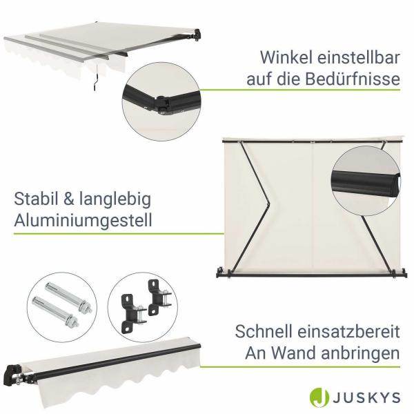 Gelenkarmmarkise 350 x 300 cm mit Kurbel Beige