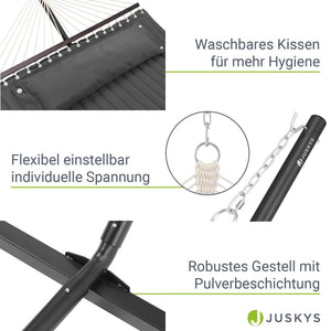 Hängematte Cata mit Gestell und Kissen - Anthrazit