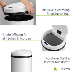 Automatischer Mülleimer mit Sensor - 40L Weiss