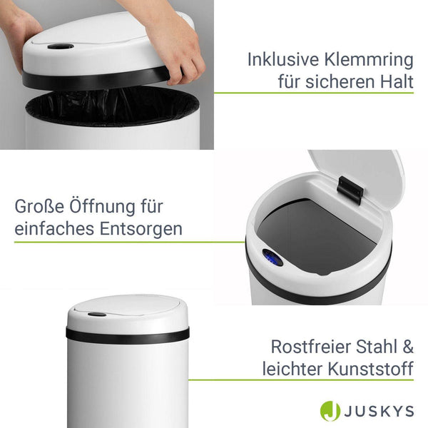 Automatischer Mülleimer mit Sensor - 40L Weiss