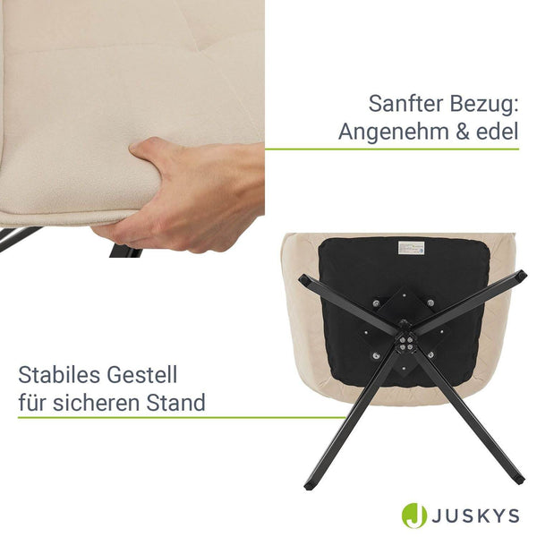 Esszimmerstuhl Drehstuhl Clyde mit Armlehne Samt Beige