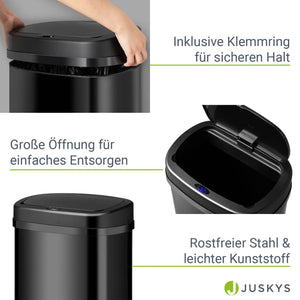 Automatischer Mülleimer mit Sensor - 70L Schwarz
