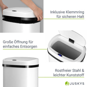 Automatischer Mülleimer mit Sensor - 70L Weiss