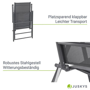 Gartenstuhl Calena 2er Set - 7-Fach verstellbare Rückenlehne - Anthrazit