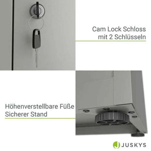 Aktenschrank Büroschrank aus Metall Hellgrau