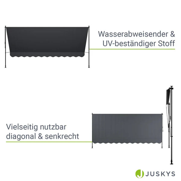 Klemmmarkise Kapstadt 400x120 cm Grau