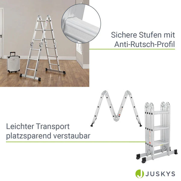 Aluminium Multifunktionsleiter 3,6m Tragfähigkeit bis 150 kg