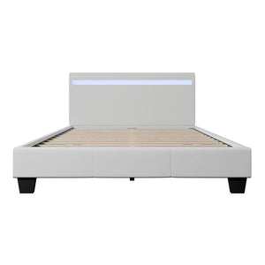 Polsterbett Verona 120 x 200 cm mit LED Beleuchtung in weiss