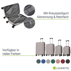 Hartschalen Kofferset Rom - Champagner 4-teiliges Set mit schlagfester ABS-Hartschale und 360° Rollen