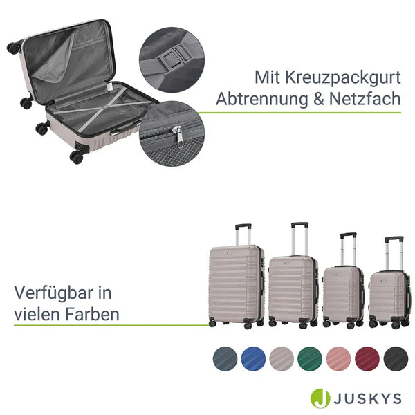 Hartschalen Kofferset Rom - Champagner 4-teiliges Set mit schlagfester ABS-Hartschale und 360° Rollen
