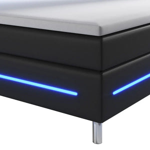 LED Boxspringbett Norfolk 140x200 schwarz