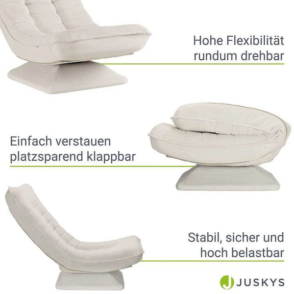 Relaxsessel Korsika mit Cord 360° drehbar Beige