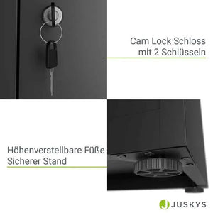 Aktenschrank Büroschrank aus Metall Schwarz