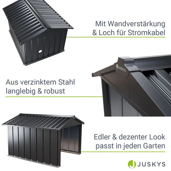 Mähroboter Garage MGMT1 aus Metall mit Satteldach in anthrazit