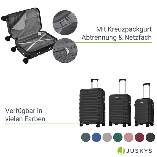 Hartschalen Kofferset Rom 3 tlg Schwarz