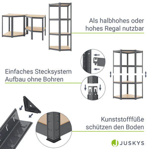 Eckregal Lagerregal Corner Easy 160 x 75 x 40-75 cm Grau