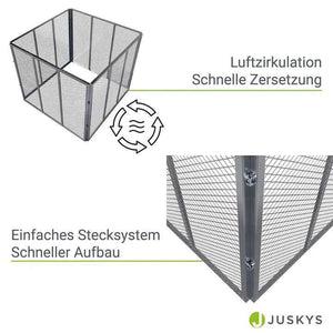 Metall Komposter für Gartenabfälle 450L Silber