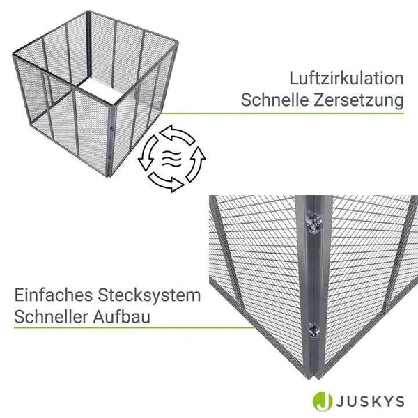 Metall Komposter für Gartenabfälle 450L Silber