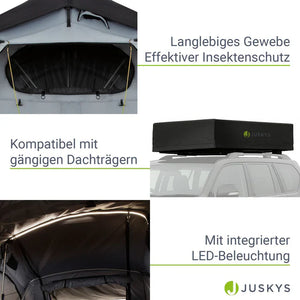 Autodachzelt für 2 Personen Lago mit Matratze 140x200 cm