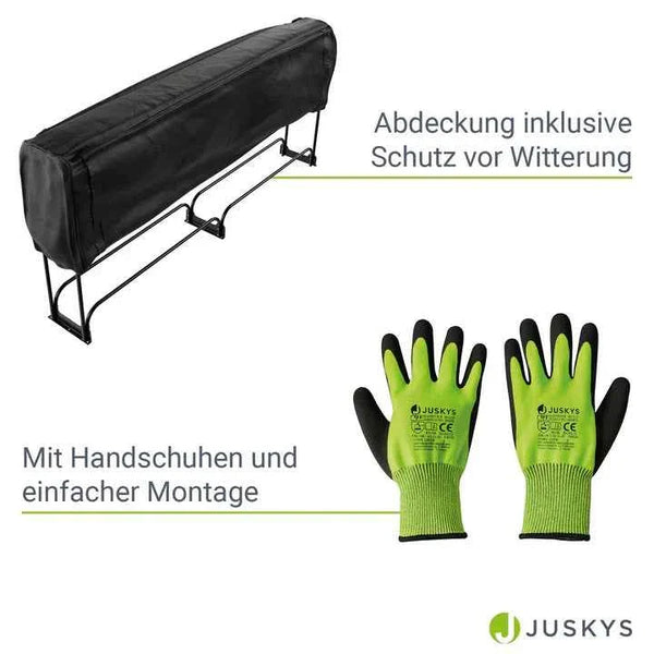 Kaminholzregal aussen mit Abdeckung Grösse L Schwarz