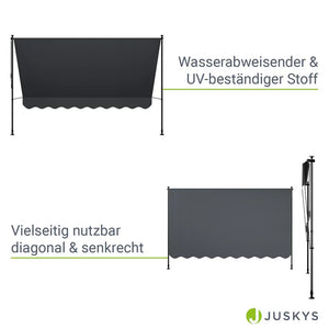 Klemmmarkise Kapstadt 300x120 cm Grau