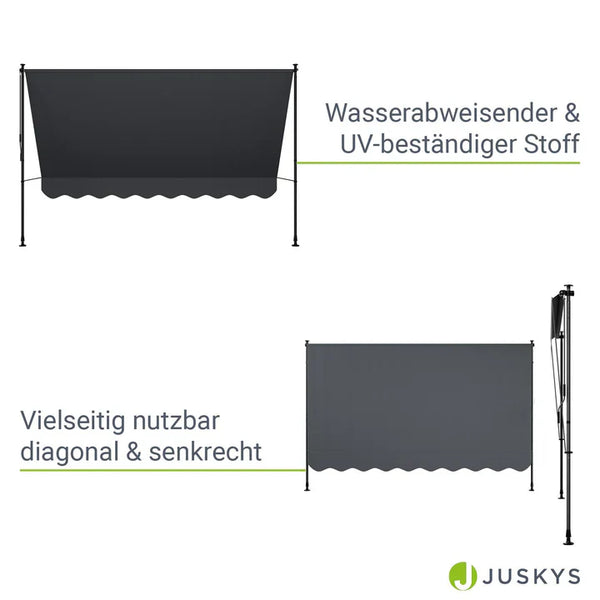 Klemmmarkise Kapstadt 300x120 cm Grau