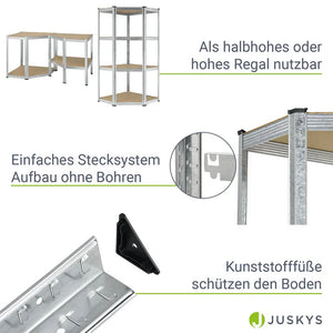 Eckregal Lagerregal "Corner Easy" 160 x 75 x 40-75 cm