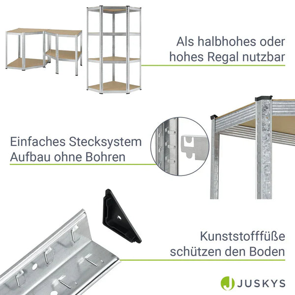 Eckregal Lagerregal "Corner Easy" 160 x 75 x 40-75 cm