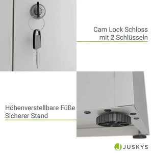 Aktenschrank Büroschrank aus Metall Weiss