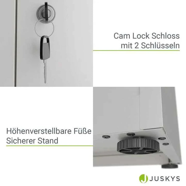 Aktenschrank Büroschrank aus Metall Weiss