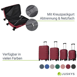 Hartschalen Kofferset Rom - Rot 4-teiliges Set mit schlagfester ABS-Hartschale und 360° Rollen