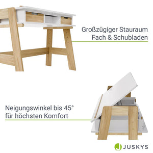 Kinder Schreibtisch Fietje Höhenverstellbar viel Stauraum