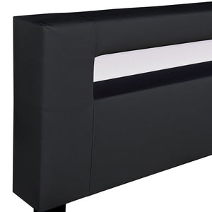LED Polsterbett Paris mit Lattenrost 160x200 cm - schwarz