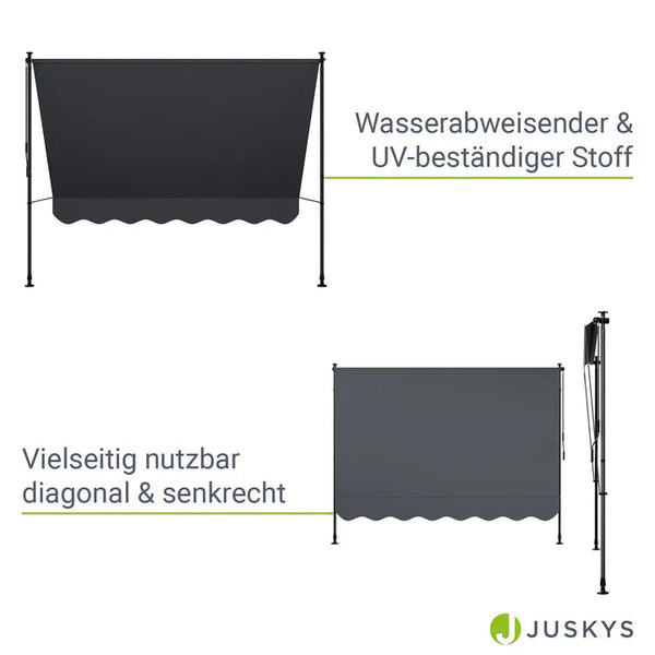 Klemmmarkise Kapstadt 250x120 cm Grau