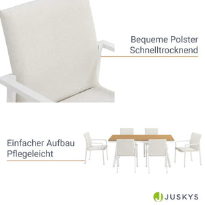 Premium Gartenlounge Set Maui Tisch mit 6 Stühlen