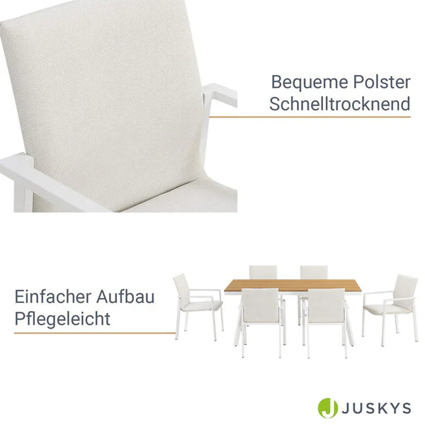 Premium Gartenlounge Set Maui Tisch mit 6 Stühlen