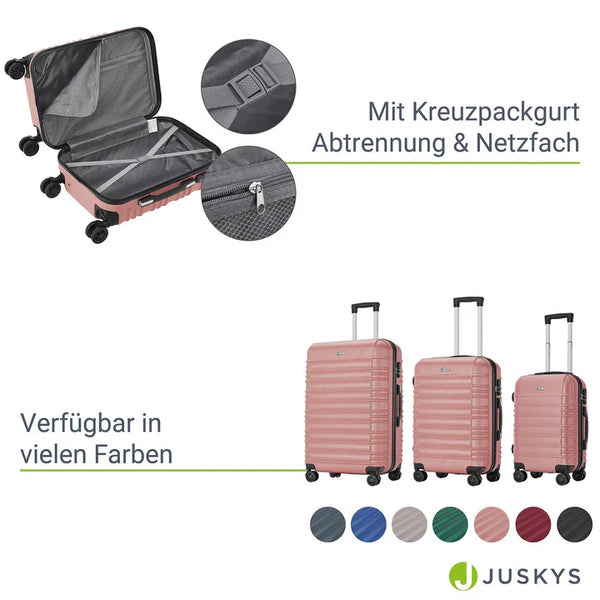 Hartschalen Kofferset Rom 3 tlg Rosa