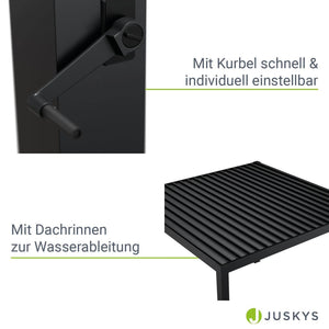 Pergola Lamellendach Tahiti 3x4 m mit verstellbaren Lamellen Anthrazit