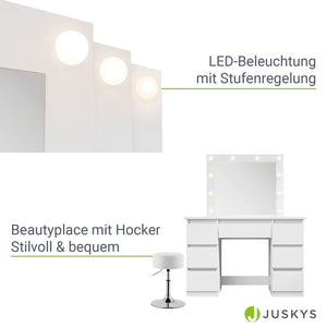 Schminktisch mit Spiegel Talea mit Hocker Tonia