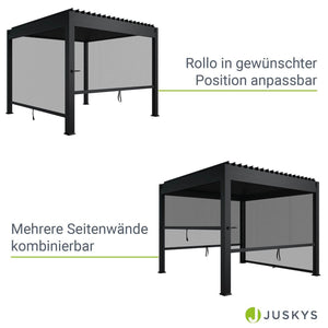 Seitenwand für Pergola Lamellendach Tahiti 4 Meter