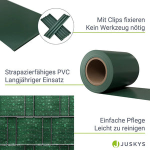 4er Set Doppelmattenzaun & Einzelmattenzaun Sichtschutz Grün