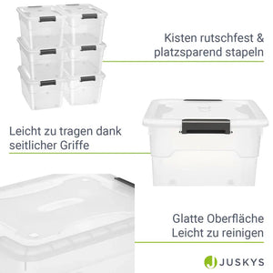 Aufbewahrungsbox mit Deckel 45 L 6er Set