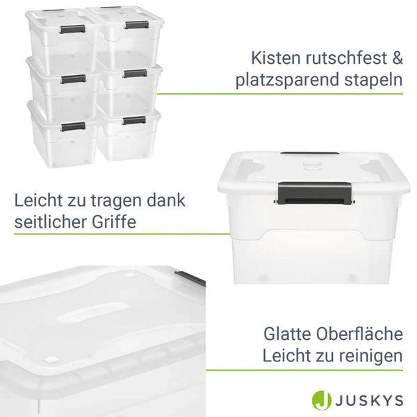 Aufbewahrungsbox mit Deckel 45 L 6er Set