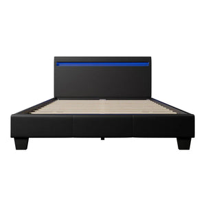 LED Polsterbett 120 x 200 cm Verona mit Lattenrost schwarz