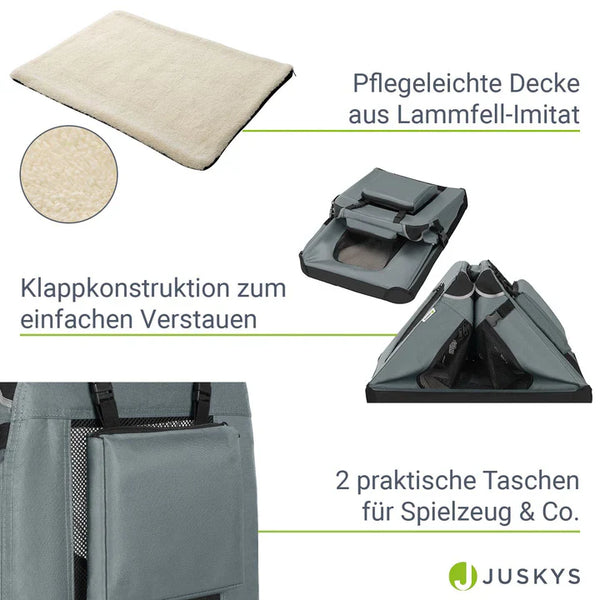 faltbare Hundetransportbox Lassie XL (dunkelgrau)
